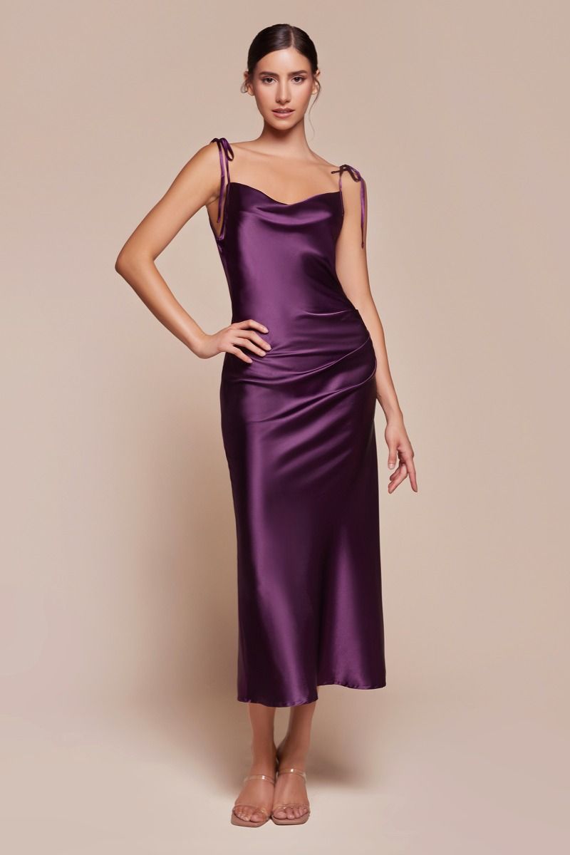 Cinderella Divine - BD103 Slim Fit Satin Midi/Short Dress