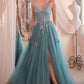 Strapless A-Line Lace & Tulle Gown by Cinderella Divine C148 - Special Occasion