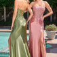 Stretch Satin Strapless Neckline Gown By Ladivine C168 - Women Evening Formal Gown - Special Occasion