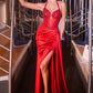 Halter Neckline Leg Slit Gown By Ladivine C173 - Women Evening Formal Gown - Special Occasion