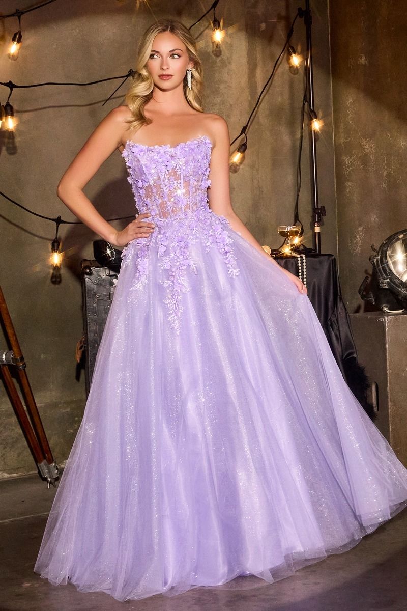 Scoop Neckline A-Line Gown By Ladivine C174 - Women Evening Formal Gown - Special Occasion