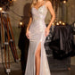 Sweetheart Neckline Leg Slit Gown By Ladivine CA115 - Women Evening Formal Gown - Special Occasion
