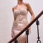 Crystal Sweetheart Neckline Gown By Ladivine CA121 - Women Evening Formal Gown - Special Occasion