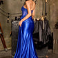 Satin One Shoulder Neckline Gown By Ladivine CA122 - Women Evening Formal Gown - Special Occasion
