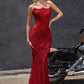 Strapless Scoop Neckline Gown By Ladivine CB162 - Women Evening Formal Gown - Special Occasion