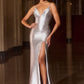 Plunging Illusion V-Neckline Gown By Ladivine CB163 - Women Evening Formal Gown - Special Occasion