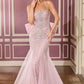 Beaded Scoop Neckline Gown By Ladivine CB167 - Women Evening Formal Gown - Special Occasion