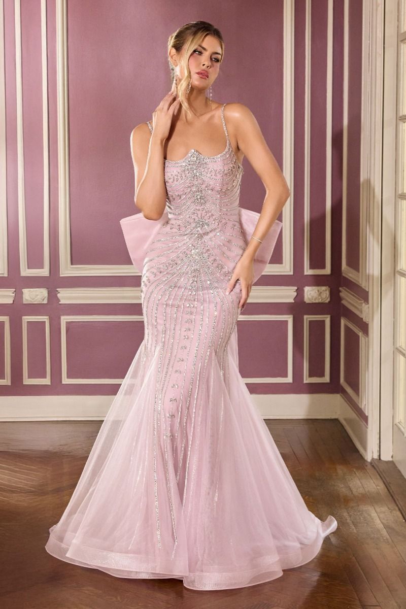 Beaded Scoop Neckline Gown By Ladivine CB167 - Women Evening Formal Gown - Special Occasion