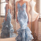 Floral Appliqued Mermaid Gown by Cinderella Divine CC2288 - Special Occasion