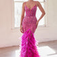 Fully Embellished & Feather Mermaid Gown by Cinderella Divine CC2308 - Special Occasion