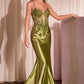 Embellished Lace & Satin Mermaid Gown by Cinderella Divine CC2401 - Special Occasion/Curves