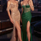 Off The Shoulder Fully Beaded Gown By Ladivine CC324 - Women Evening Formal Gown - Special Occasion