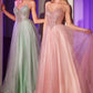 Strapless Pointed Neckline Gown By Ladivine CC415 - Women Evening Formal Gown - Special Occasion