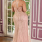 Halter Cutout Neckline Gown By Ladivine CC416C - Women Evening Formal Gown - Curves