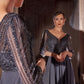 Embellished Chiffon V-Neckline Gown By Ladivine CC446 - Women Evening Formal Gown - Special Occasion/Curves