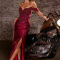 Off The Shoulder Leg Slit Gown By Ladivine CC456 - Women Evening Formal Gown - Special Occasion