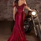Off The Shoulder Leg Slit Gown By Ladivine CC456 - Women Evening Formal Gown - Special Occasion