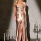 Off Shoulder Sweetheart Neckline Leg Slit Gown by Cinderella Divine CC489 - Special Occasion