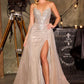 Strapless Sweetheart Leg Slit Gown By Ladivine CC492 - Women Evening Formal Gown - Special Occasion