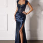 Off The Shoulder High Leg Slit Gown By Ladivine CC494 - Women Evening Formal Gown - Special Occasion