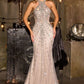 High Halter Neckline Gown By Ladivine CC8281 - Women Evening Formal Gown - Special Occasion