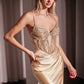 Embellished Bodice Crystal & Satin Gown By Ladivine CC8879 - Women Evening Formal Gown - Special Occasion