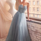 Strapless Sequin Tulle A-Line Gown by Cinderella Divine - CD0217 - Special Occasion