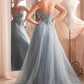 Strapless Sequin Tulle A-Line Gown by Cinderella Divine - CD0217 - Special Occasion