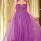 Embellished Strapless A-Line Gown by Cinderella Divine CD0217C - Curves