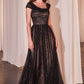 Off The Shoulder A-Line Gown by Cinderella Divine CD0238 - Special Occasion/Curves