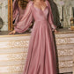 LONG SLEEVE CHIFFON DRESS by Cinderella Divine CD243 - Special Occasion