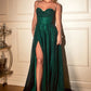 Glitter Corset A-Line Slit Gown By Ladivine CD252 - Women Evening Formal Gown - Special Occasion