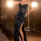 Daisy Embellished Strapless Corset Gown By Ladivine CD295 - Women Evening Formal Gown - Special Occasion