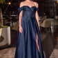 Off The Shoulder Sweetheart A-Line Gown By Ladivine CD297 - Women Evening Formal Gown - Special Occasion