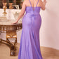 Glitter Sweetheart Neckline Leg Slit Gown by Cinderella Divine CD307C - Curves