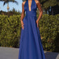 Satin A-Line Leg Slit Gown by Cinderella Divine CD323 - Special Occasion