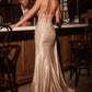 Sweetheart Neckline Leg Slit Sheath Gown By Ladivine CD382 - Women Evening Formal Gown - Special Occasion