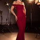 Fitted Off Shoulder Sheath Gown By Ladivine CD387 - Women Evening Formal Gown - Special Occasion