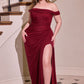 Off Shoulder Layered Tulle Gown By Ladivine CD387C - Women Evening Formal Gown - Curves