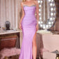 Stretch Satin Strapless Neckline Gown By Ladivine CD391 - Women Evening Formal Gown - Special Occasion