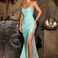 Stretch Satin Strapless Neckline Gown By Ladivine CD391 - Women Evening Formal Gown - Special Occasion