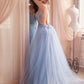 Lace Tulle A-Line V-Neckline Gown by Cinderella Divine CD3920 - Special Occasion