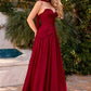 Sweetheart Neckline A-Line Gown By Ladivine CD395 - Women Evening Formal Gown - Special Occasion