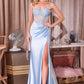 Sweetheart Neckline Leg Slit Gown By Ladivine CD405 - Women Evening Formal Gown - Special Occasion