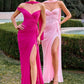 Soft Pleated Chiffon Sheath Gown By Ladivine CD406 - Women Evening Formal Gown - Special Occasion