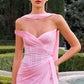 Soft Pleated Chiffon Sheath Gown By Ladivine CD406 - Women Evening Formal Gown - Special Occasion