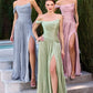 One Shoulder A-Line Gown By Ladivine CD409 - Women Evening Formal Gown - Special Occasion/Curves