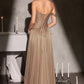 One Shoulder A-Line Gown By Ladivine CD409 - Women Evening Formal Gown - Special Occasion/Curves