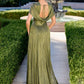 Deep V-Neckline A-Line Gown By Ladivine CD413 - Women Evening Formal Gown - Special Occasion/Curves