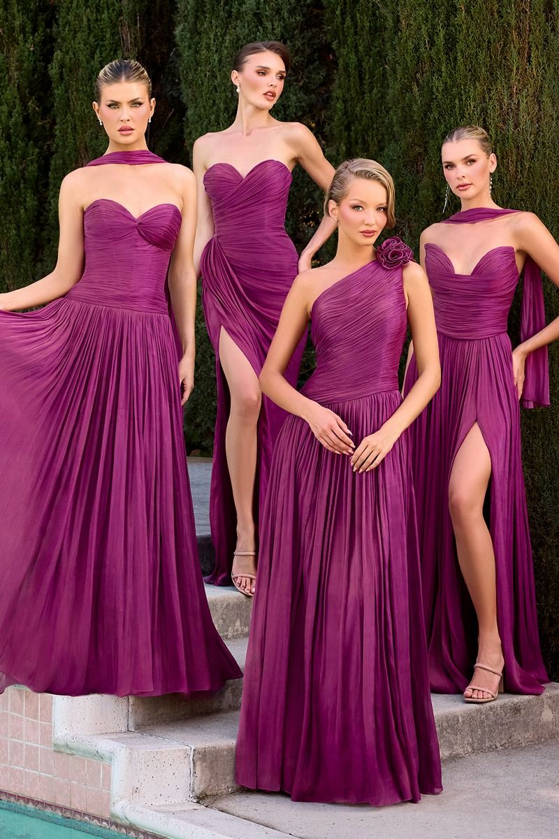 Sweetheart Neckline Leg Slit Gown By Ladivine CD411 - Women Evening Formal Gown - Special Occasion